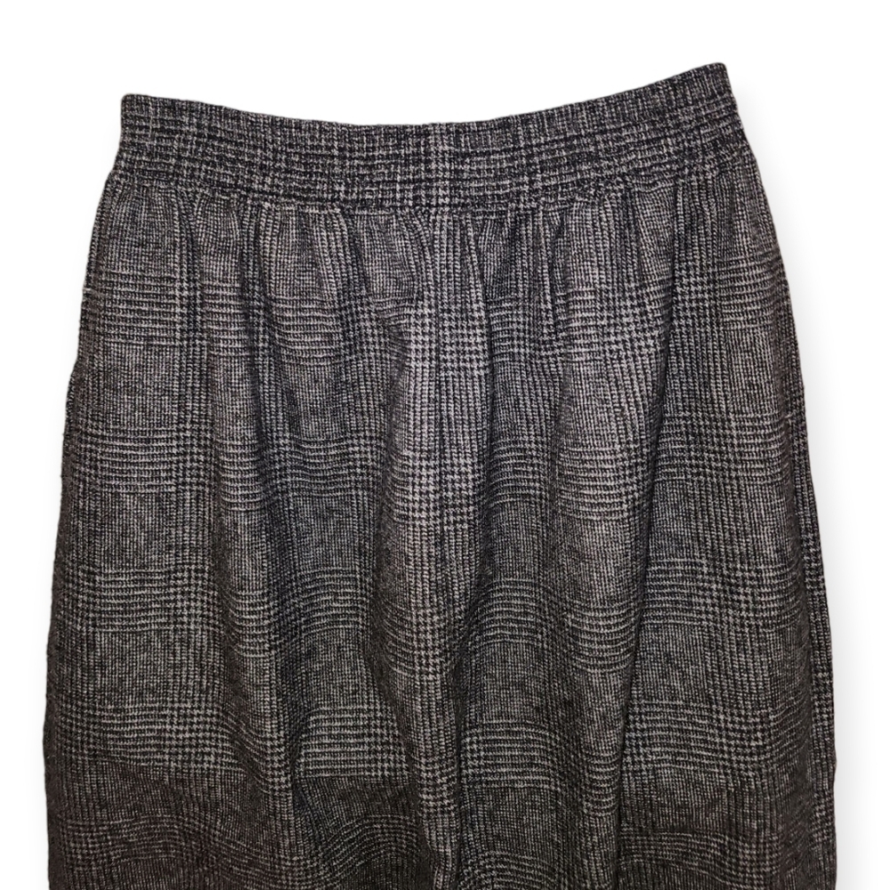 Lord Isaacs Black White Plaid Wool Blend Midi Pencil Skirt Size S - Picture 8 of 10